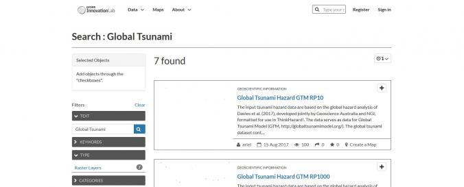 Screenshot of Global Tsunami Model