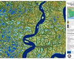 Flood area map created by the International Charter for Bangladesh in 2009