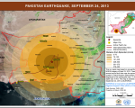 Epicenter of the 7.7 Richter scale earthquake that struck Pakistan in September