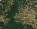 Satellite image of deforestation in Brazil