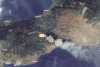 Wildfires in Greece near Kineta captured by the Sentinel 2 satellite on 23 July. Image: Copernicus. 