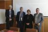 Mr. Juan Carlos Villagran de Leon, Head of the UN-SPIDER Bonn Office; H.E. Gerhard Küntzle, Permanent Representative of Germany to the United Nations (Vienna); UNOOSA Director Ms. Simonetta Di Pippo; and Prof. Klaus Greve from the Centre for Remote Sensing of Land Surfaces (ZFL) at the University of Bonn.