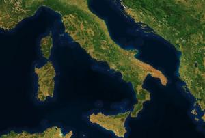Italy cloudless - seen from space