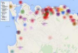 Map showing Ebola outbreak in Freetown, Sierra Leone
