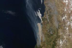 Forest fires in Chile. Image courtesy of NASA.
