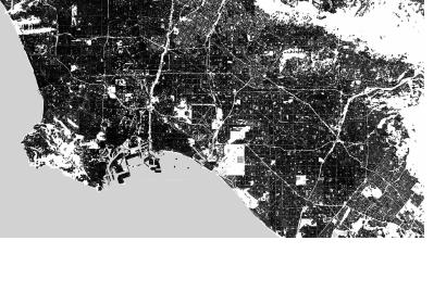 The vertical structures of building reflect the satellite radar signals