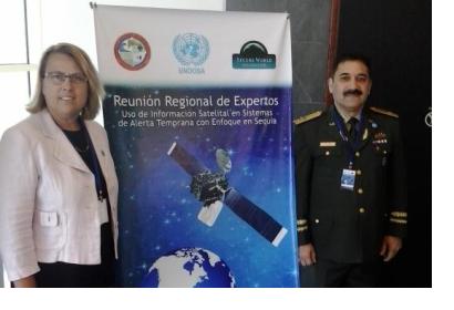 Mrs Simonetta Di Pippo, Director of UNOOSA, and Mayor General Rafael De Luna Pichirilo, President of the National Emergency Commission of the Dominican Republic.