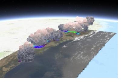3D visualization of the Australian smoke plumes. Image: NASA.